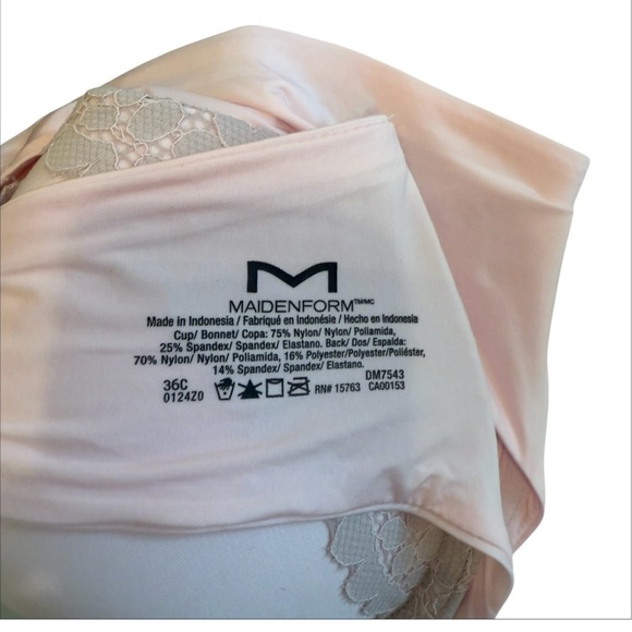 Maidenform -One Fabulous Fit 2.0 Tailored Demi T-Shirt Bra Ballerina Slipper 36D - Picture 3 of 4